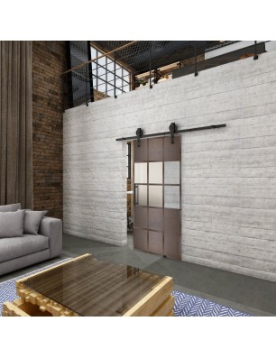 Glasschiebetür BARN-LINE Loft Rosteisen | Glastuershop24