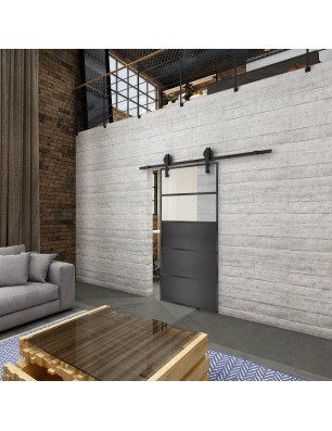 Glasschiebetür BARN-LINE Loft Schwarzeisen | Glastuershop24