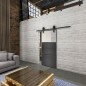 Glasschiebetür BARN-LINE Loft Schwarzeisen Genietet 15 Blickdicht
