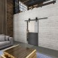 Glasschiebetür BARN-LINE Loft Schwarzeisen Genietet 16 Blickdicht Glasschiebetür BARN-LINE Loft Schwarzeisen Genietet 16 Blickdicht