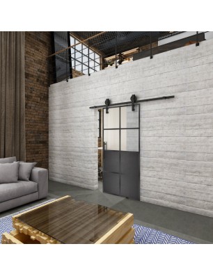 Glasschiebetür BARN-LINE Loft Schwarzeisen | Glastuershop24