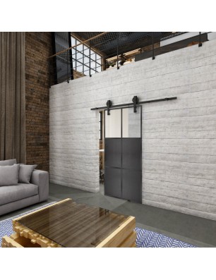 Glasschiebetür BARN-LINE Loft Schwarzeisen | Glastuershop24