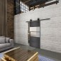 Glasschiebetür BARN-LINE Loft Schwarzeisen Genietet 25 Blickdicht Glasschiebetür BARN-LINE Loft Schwarzeisen Genietet 25 Blickdicht