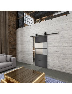 Glasschiebetür BARN-LINE Loft Schwarzeisen | Glastuershop24