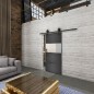 Glasschiebetür BARN-LINE Loft Schwarzeisen Genietet 26 Blickdicht Glasschiebetür BARN-LINE Loft Schwarzeisen Genietet 26 Blickdicht