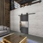 Glasschiebetür BARN-LINE Loft Schwarzeisen Genietet 27 Blickdicht Glasschiebetür BARN-LINE Loft Schwarzeisen Genietet 27 Blickdicht