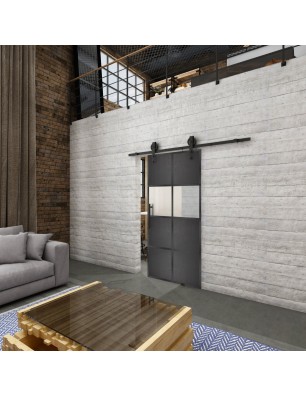 Glasschiebetür BARN-LINE Loft Schwarzeisen | Glastuershop24