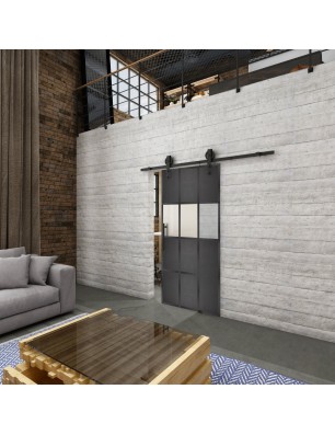 Glasschiebetür BARN-LINE Loft Schwarzeisen | Glastuershop24