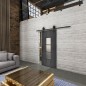 Glasschiebetür BARN-LINE Loft Schwarzeisen Genietet 34 Blickdicht Glasschiebetür BARN-LINE Loft Schwarzeisen Genietet 34 Blickdicht