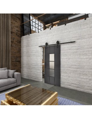 Glasschiebetür BARN-LINE Loft Schwarzeisen | Glastuershop24