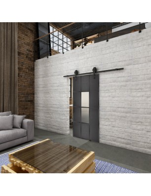 Glasschiebetür BARN-LINE Loft Schwarzeisen | Glastuershop24