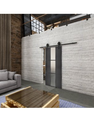 Glasschiebetür BARN-LINE Loft Schwarzeisen | Glastuershop24