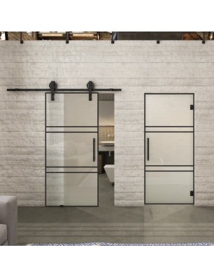 Glasschiebetür BARN-LINE Loft Schwarzlack 17 | Glastuershop24