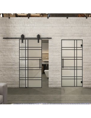 Glasschiebetür BARN-LINE Loft Schwarzlack 19 | Glastuershop24