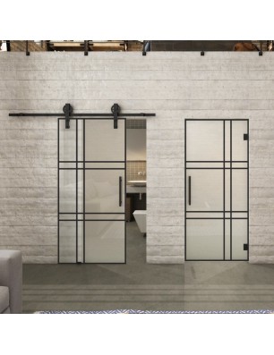 Glasschiebetür BARN-LINE Loft Schwarzlack 20 | Glastuershop24