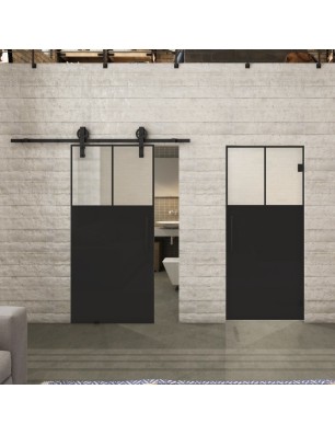 Glasschiebetür BARN-LINE Loft Schwarzlack 25 | Glastuershop24