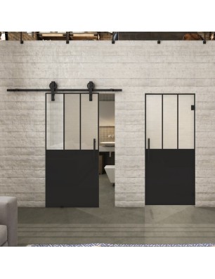 Glasschiebetür BARN-LINE Loft Schwarzlack 30 | Glastuershop24