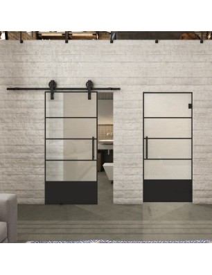 Glasschiebetür BARN-LINE Loft Schwarzlack 31 | Glastuershop24