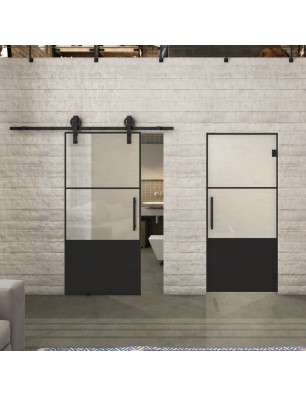 Glasschiebetür BARN-LINE Loft Schwarzlack 33 | Glastuershop24