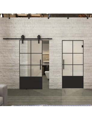 Glasschiebetür BARN-LINE Loft Schwarzlack 35 | Glastuershop24
