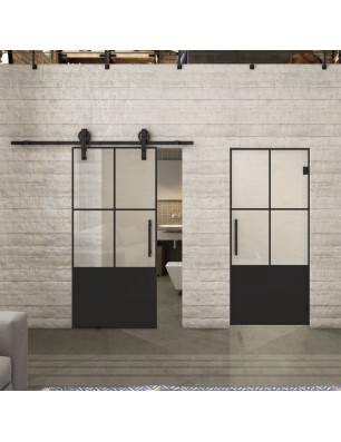 Glasschiebetür BARN-LINE Loft Schwarzlack 36 | Glastuershop24