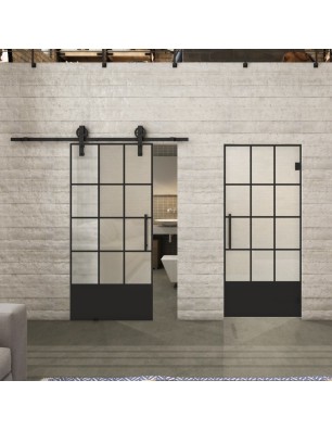 Glasschiebetür BARN-LINE Loft Schwarzlack 37 | Glastuershop24