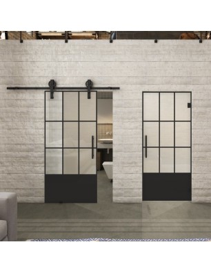 Glasschiebetür BARN-LINE Loft Schwarzlack 38 | Glastuershop24