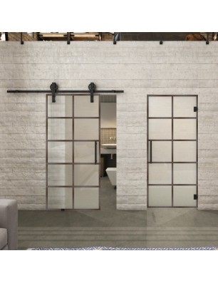 Glasschiebetür BARN-LINE Loft Rosteisen | Glastuershop24
