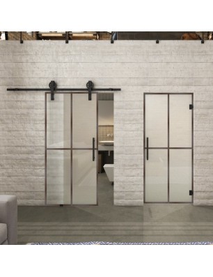 Glasschiebetür BARN-LINE Loft Rosteisen | Glastuershop24