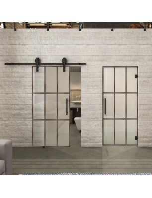 Glasschiebetür BARN-LINE Loft Rosteisen | Glastuershop24