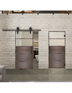 Glasschiebetür BARN-LINE Loft Rosteisen | Glastuershop24