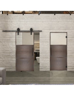 Glasschiebetür BARN-LINE Loft Rosteisen | Glastuershop24