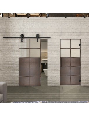 Glasschiebetür BARN-LINE Loft Rosteisen | Glastuershop24
