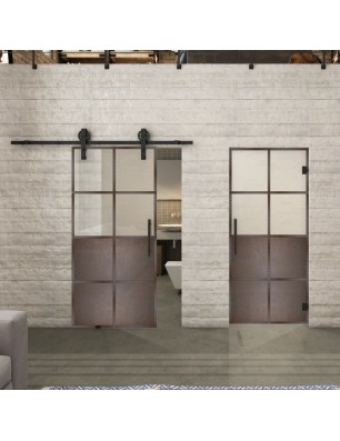 Glasschiebetür BARN-LINE Loft Rosteisen | Glastuershop24