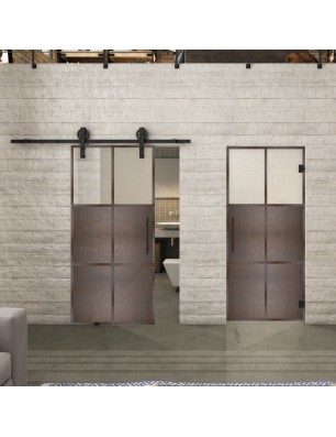 Glasschiebetür BARN-LINE Loft Rosteisen | Glastuershop24