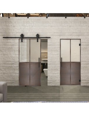 Glasschiebetür BARN-LINE Loft Rosteisen | Glastuershop24