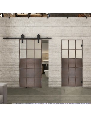 Glasschiebetür BARN-LINE Loft Rosteisen | Glastuershop24