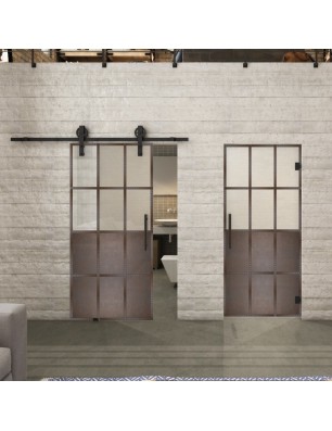 Glasschiebetür BARN-LINE Loft Rosteisen | Glastuershop24
