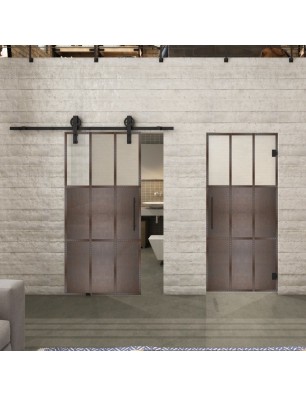 Glasschiebetür BARN-LINE Loft Rosteisen | Glastuershop24
