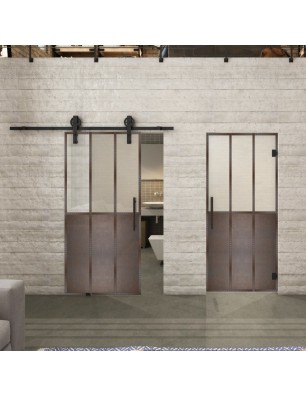 Glasschiebetür BARN-LINE Loft Rosteisen | Glastuershop24