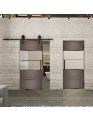 Glasschiebetür BARN-LINE Loft Rosteisen | Glastuershop24