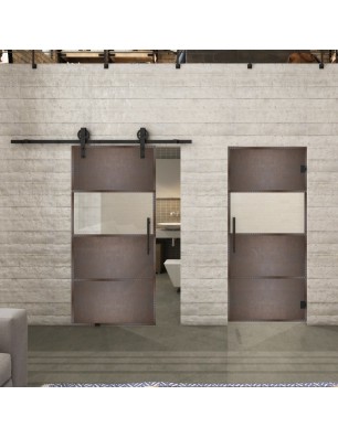 Glasschiebetür BARN-LINE Loft Rosteisen | Glastuershop24