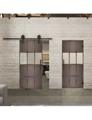 Glasschiebetür BARN-LINE Loft Rosteisen | Glastuershop24