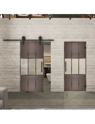 Glasschiebetür BARN-LINE Loft Rosteisen | Glastuershop24