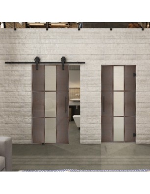 Glasschiebetür BARN-LINE Loft Rosteisen | Glastuershop24