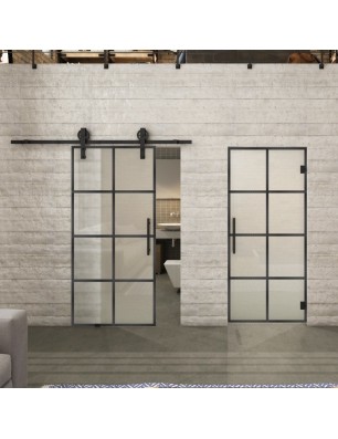 Glasschiebetür BARN-LINE Loft Schwarzeisen | Glastuershop24