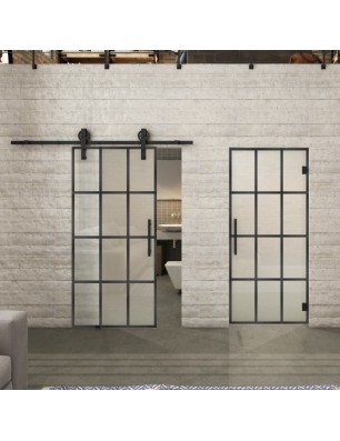 Glasschiebetür BARN-LINE Loft Schwarzeisen | Glastuershop24