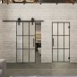 Glasschiebetür BARN-LINE Loft Schwarzeisen Genietet 11 Blickdicht Glasschiebetür BARN-LINE Loft Schwarzeisen Genietet 11 Blickdicht