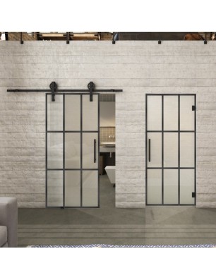 Glasschiebetür BARN-LINE Loft Schwarzeisen | Glastuershop24