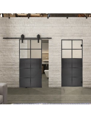 Glasschiebetür BARN-LINE Loft Schwarzeisen | Glastuershop24
